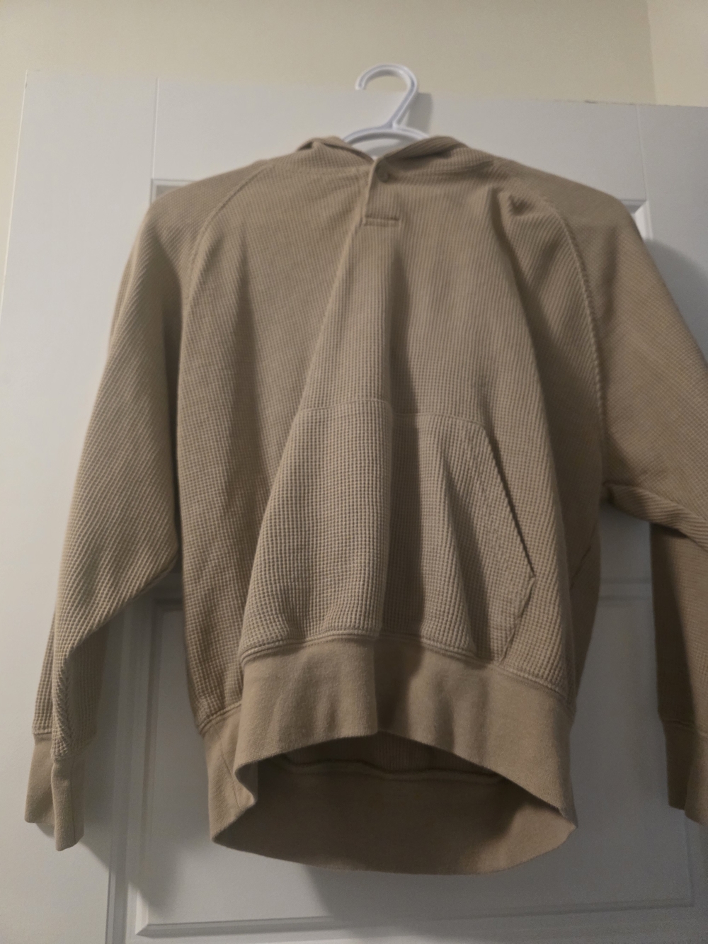 Essentials Fear Of God  Kids Beige Waffle-Knit Crewneck Hoodie